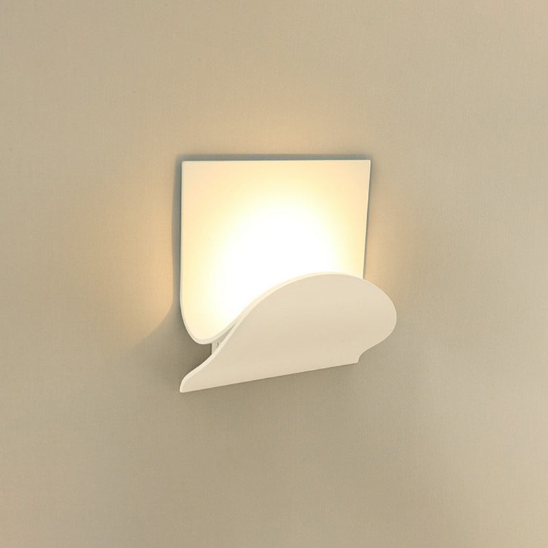 White Nordic Style Led Wall Sconce - Shaded Acrylic Corridor Light Fixture / G