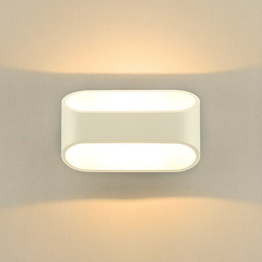 White Nordic Style Led Wall Sconce - Shaded Acrylic Corridor Light Fixture / H