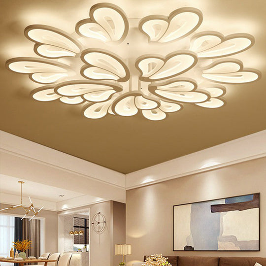 Contemporary Acrylic Butterfly Flush Mount LED Ceiling Light in White