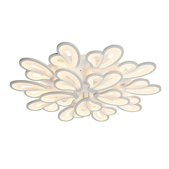 Contemporary Acrylic Butterfly Flush Mount LED Ceiling Light in White