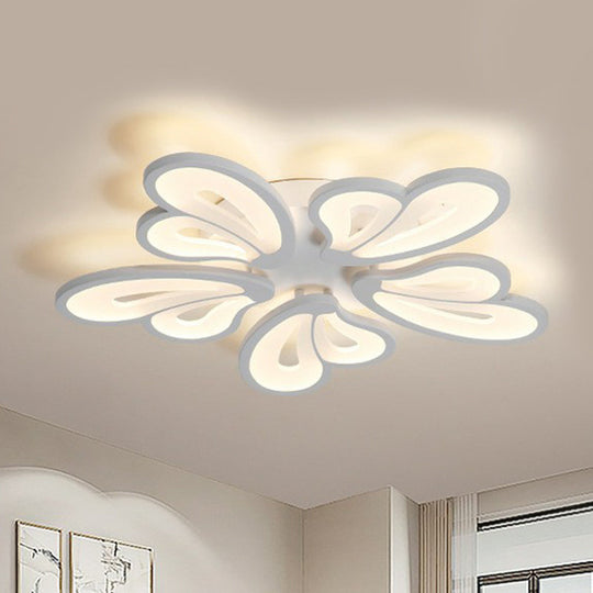 Contemporary Acrylic Butterfly Flush Mount LED Ceiling Light in White