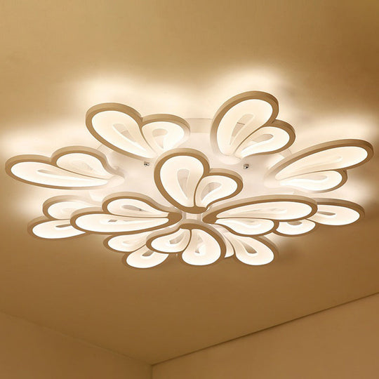 Contemporary Acrylic Butterfly Flush Mount LED Ceiling Light in White