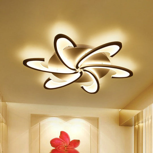 White Windmill LED Acrylic Flush Mount Ceiling Light for Living Room