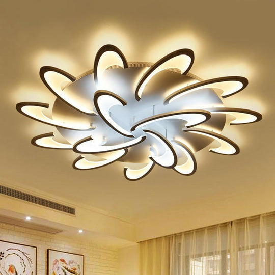 White Windmill LED Acrylic Flush Mount Ceiling Light for Living Room