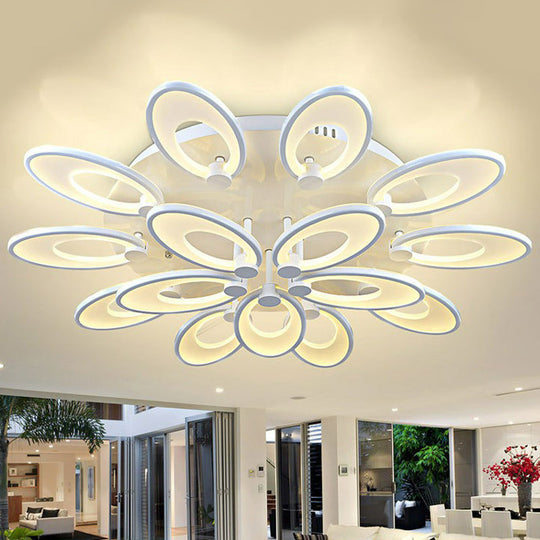 Modern White Peacock LED Ceiling Mount Light Fixture for Living Room