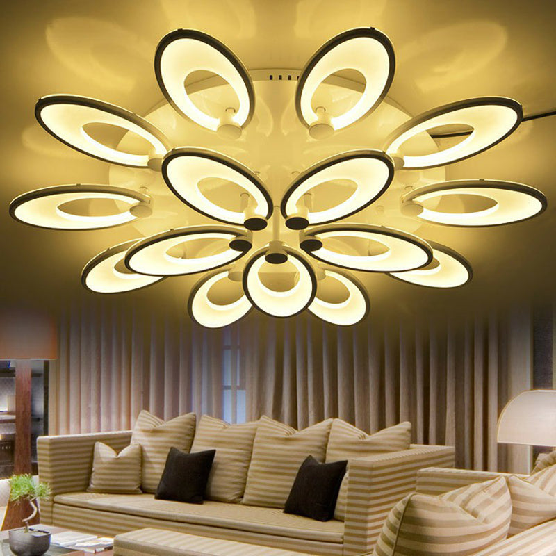 Modern White Peacock LED Ceiling Mount Light Fixture for Living Room