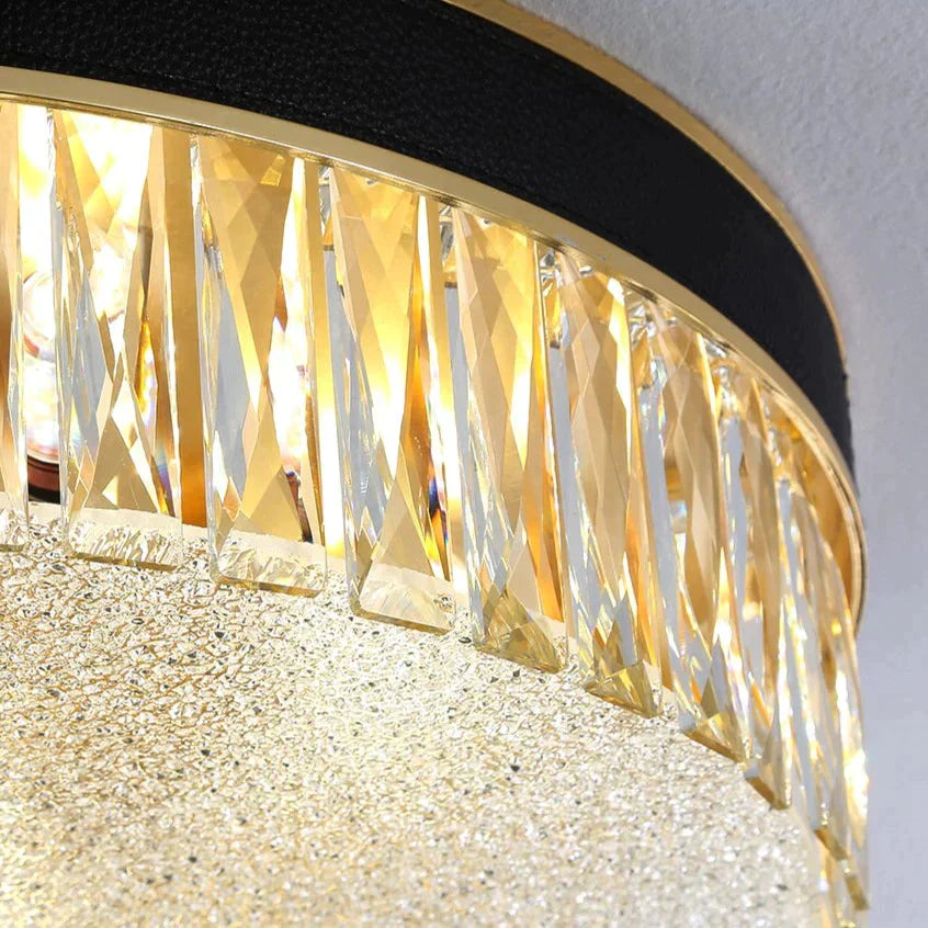 Modern Light Luxury Crystal Round Bedroom Dining Room Ceiling Lamp