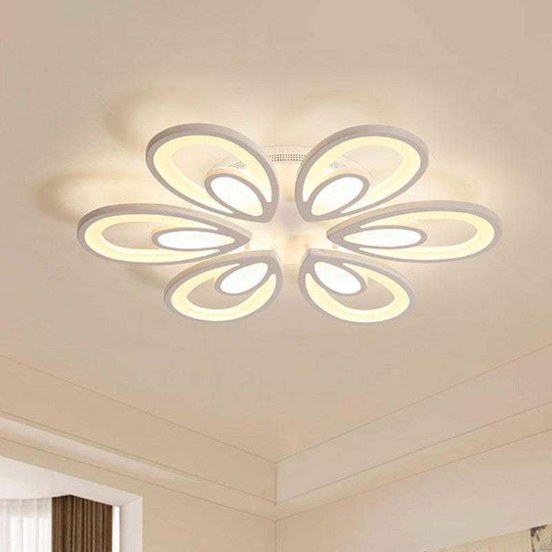 Peacock LED Semi Flush Light - Acrylic, Simplicity White, Ceiling Mount - Ideal for Living Room