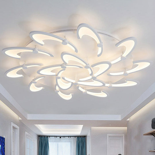 Modern LED Ceiling Light - Windmill Acrylic Semi Flush Mount in White