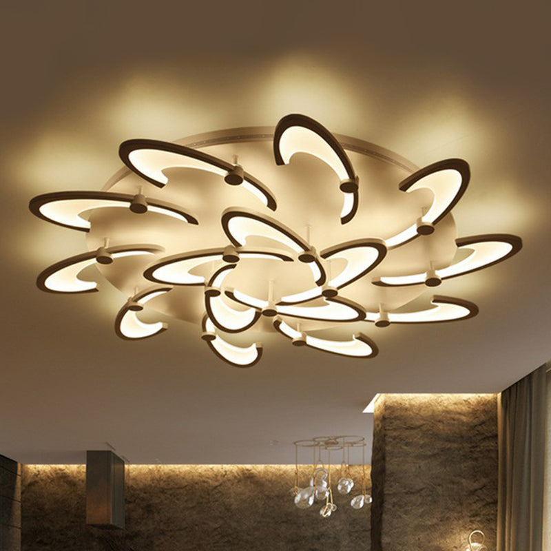 Modern LED Ceiling Light - Windmill Acrylic Semi Flush Mount in White