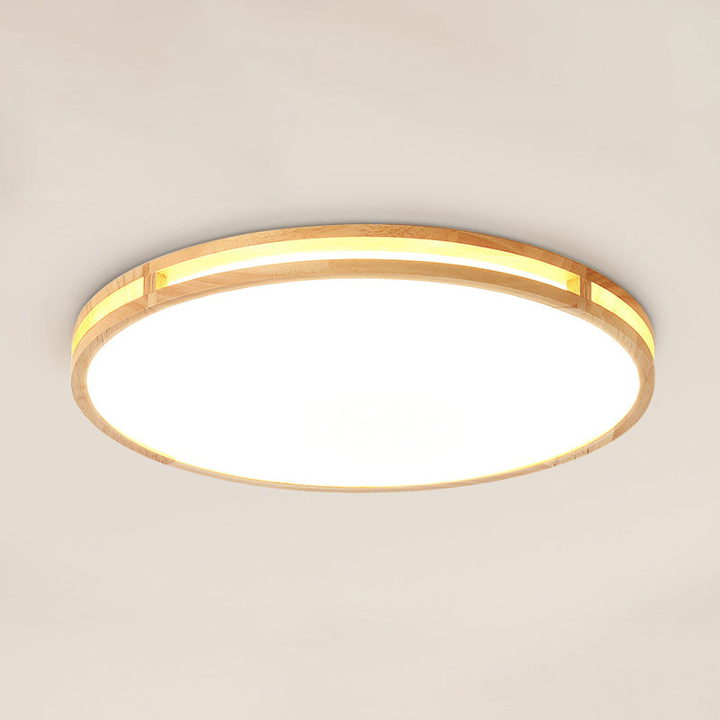 Minimalist Wood LED Flush Mount Lighting for Bedrooms