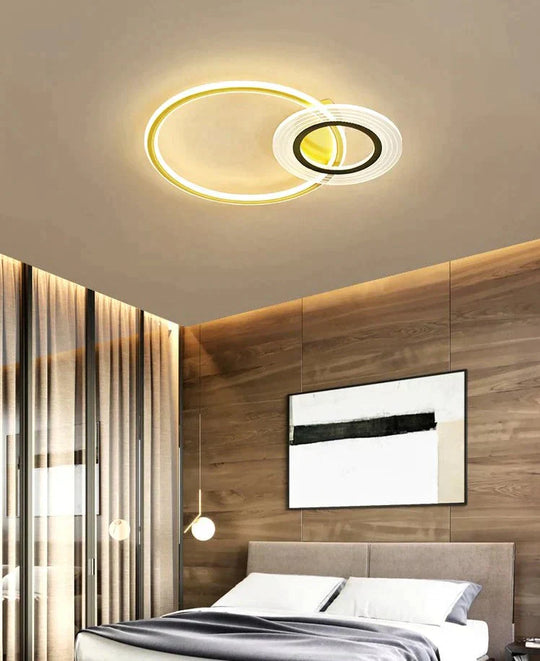 Modern Simple Circle Warm Room Living Led Ceiling Lamp