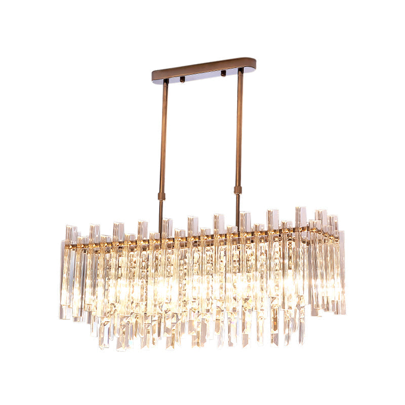 Modern Chrome Chandelier: 5-Light Dining Room Pendant With Prism Crystal