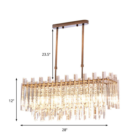 Modern Chrome Chandelier: 5-Light Dining Room Pendant With Prism Crystal