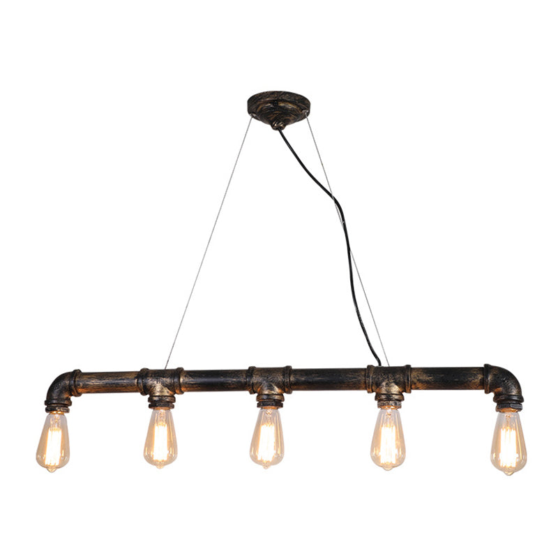 Rustic Bronze Island Pendant Light: Plumbing Pipe Iron Ceiling Lighting For Living Room