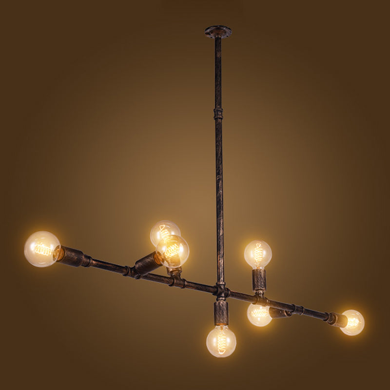 Vintage Iron Ceiling Pendant Light With Bronze Water Pipe Design - Perfect For Living Room