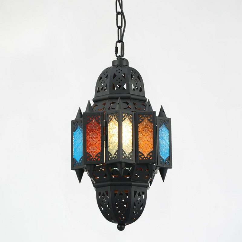 Antique Shaded Single Suspension Pendant Light In Black For Cafes