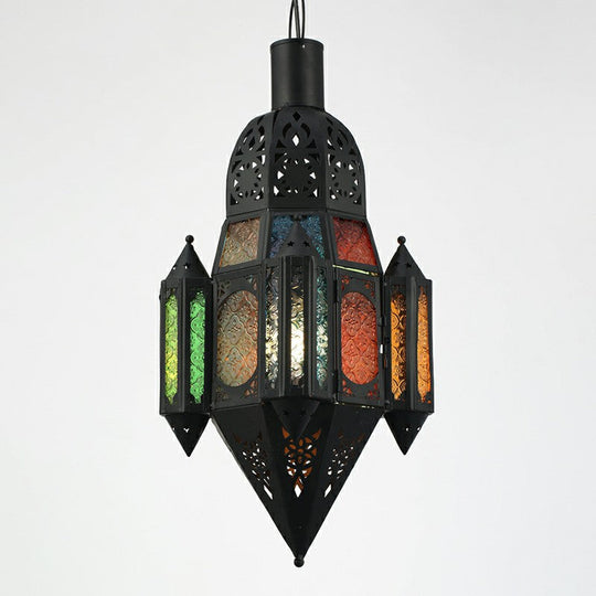 Antique Shaded Single Suspension Pendant Light In Black For Cafes / C