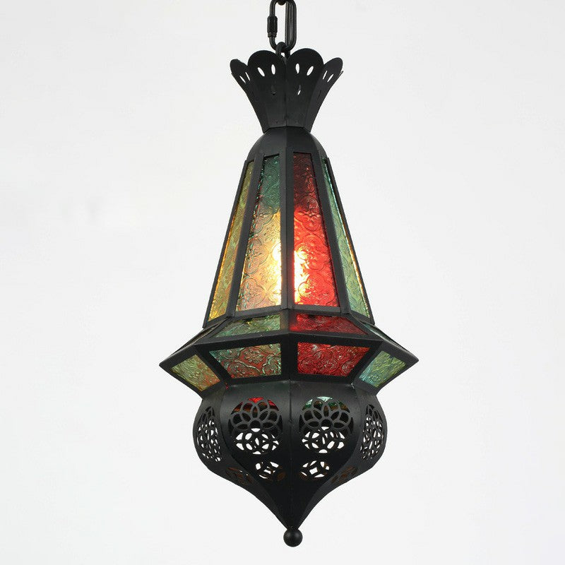 Antique Shaded Single Suspension Pendant Light In Black For Cafes