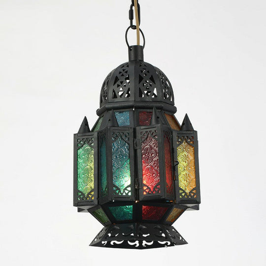 Antique Shaded Single Suspension Pendant Light In Black For Cafes / B