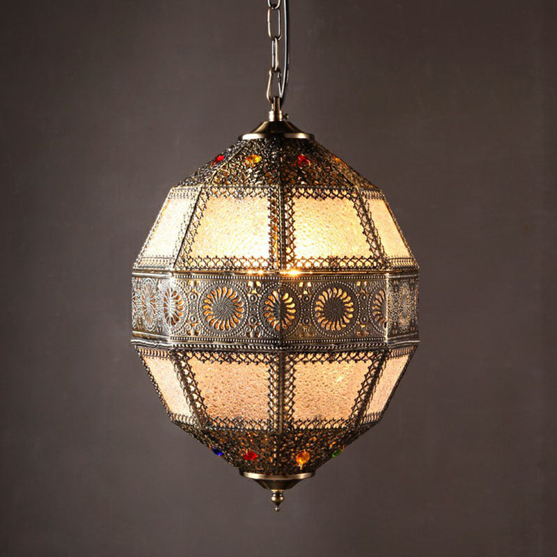 Hollow-Out Suspension Light In Bronze - Restaurant Pendant Fixture (3 Bulbs)