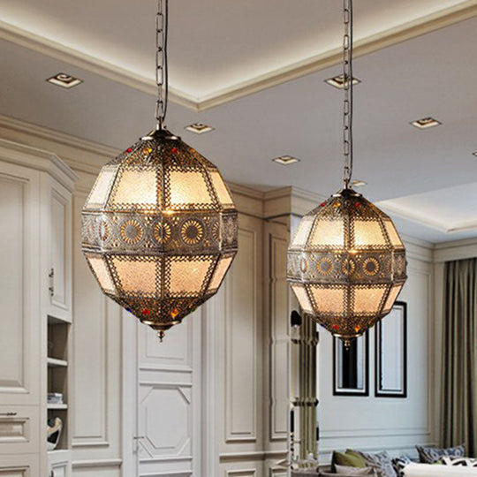 Hollow-Out Suspension Light In Bronze - Restaurant Pendant Fixture (3 Bulbs)