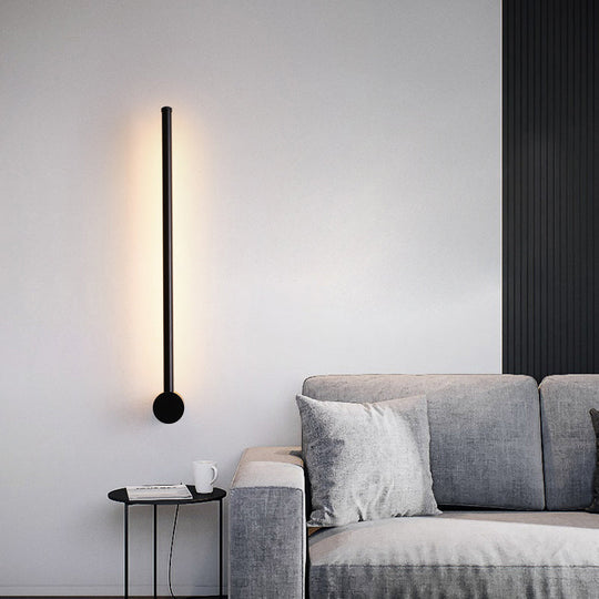 Modern Led Wall Mount Light - Stick Shape Acrylic Design For Living Room Black / 23.5 White