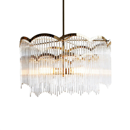 Gold Led Bedroom Ceiling Chandelier With Modern Crystal Shade