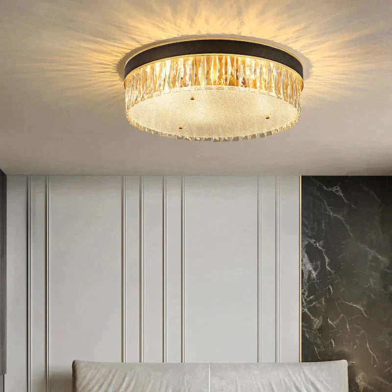 Modern Light Luxury Crystal Round Bedroom Dining Room Ceiling Lamp