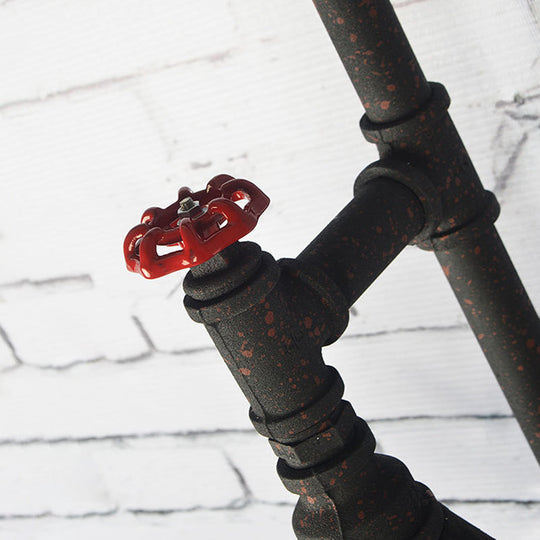 Vintage Single-Bulb Conical Wall Light Fixture With Water Pipe Iron Mounted Lamp In Rust