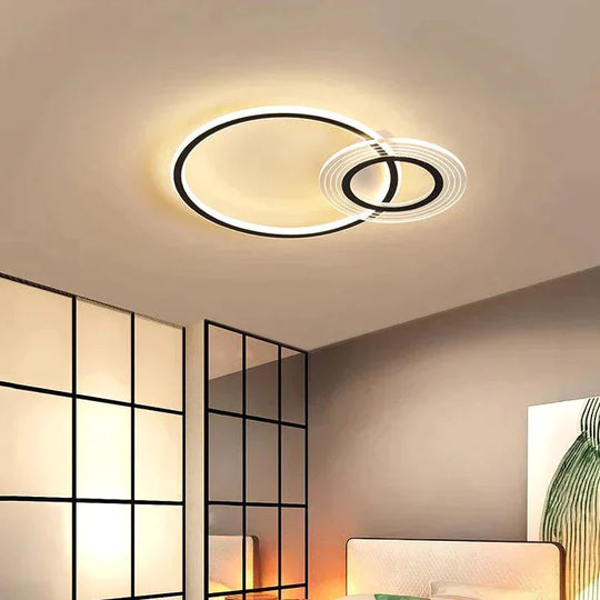 Modern Simple Circle Warm Room Living Led Ceiling Lamp