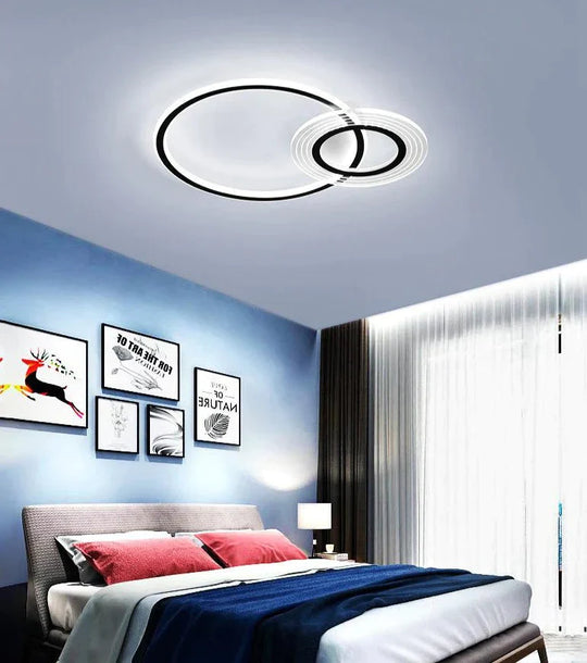 Modern Simple Circle Warm Room Living Room Led Ceiling Lamp