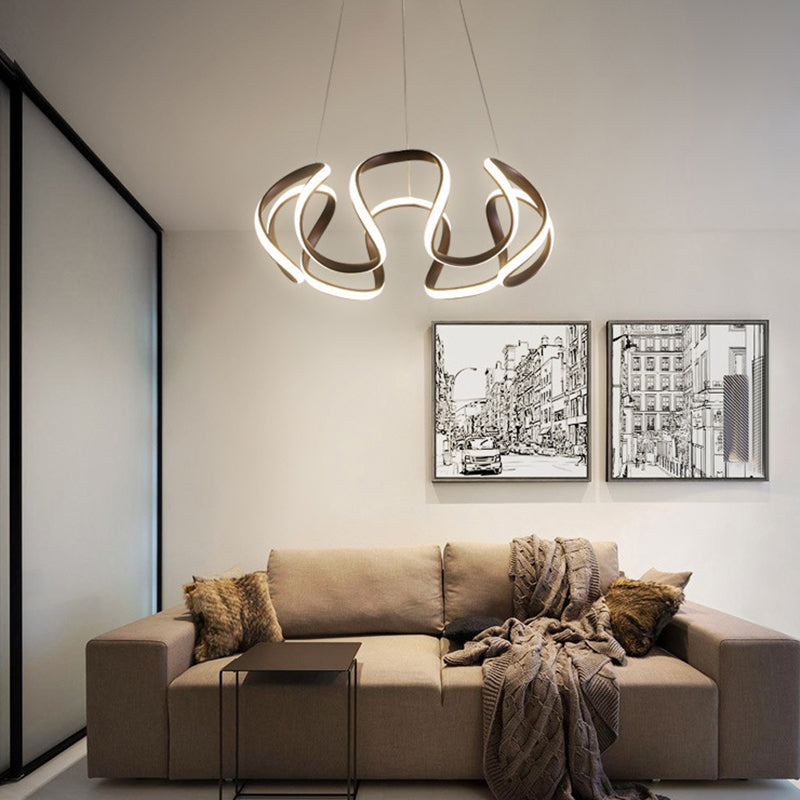 Minimalist Flower Chandelier: Acrylic LED Pendant Light for Living Room