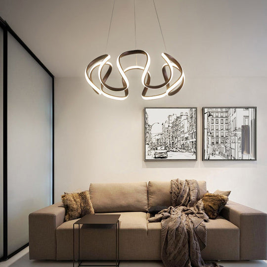 Minimalist Flower Chandelier: Acrylic LED Pendant Light for Living Room