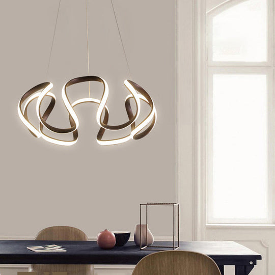 Modern Flower Chandelier: Acrylic Led Pendant Light For Minimalist Living Rooms Coffee / Warm