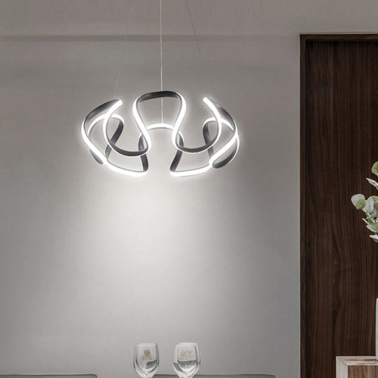 Minimalist Flower Chandelier: Acrylic LED Pendant Light for Living Room