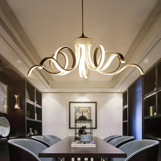 Contemporary LED Petal Ceiling Light - Acrylic Restaurant Chandelier