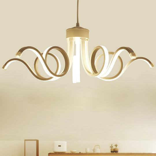 Contemporary LED Petal Ceiling Light - Acrylic Restaurant Chandelier