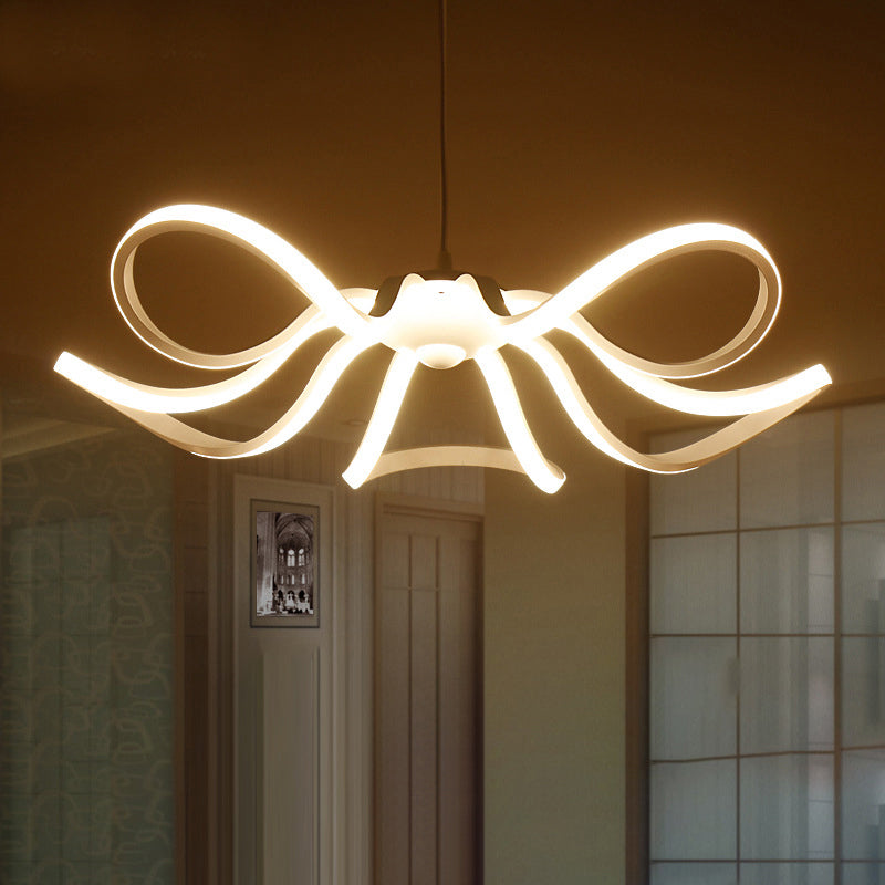 Contemporary LED Petal Ceiling Light - Acrylic Restaurant Chandelier