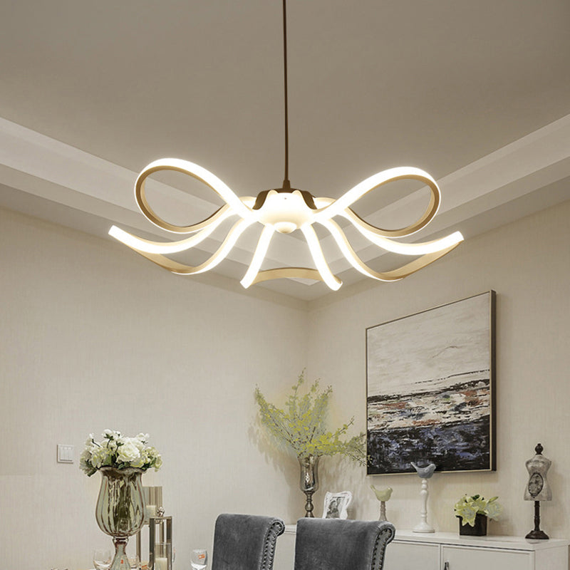 Modern Petal Led Ceiling Light: Acrylic Chandelier For Restaurants