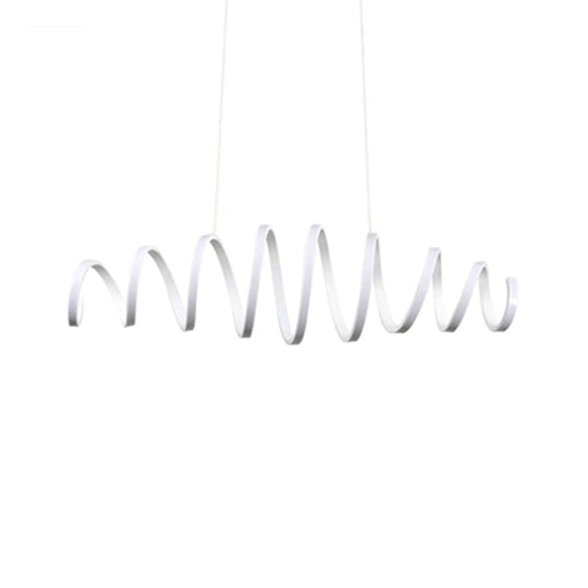 Contemporary White Spiral Chandelier Pendant Light with Acrylic and LED - Ideal for Dining Rooms