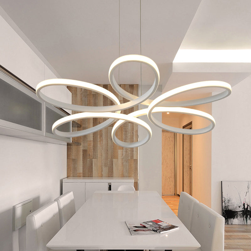 Nordic Floral Led Ceiling Chandelier - Metallic Living Room Light Fixture