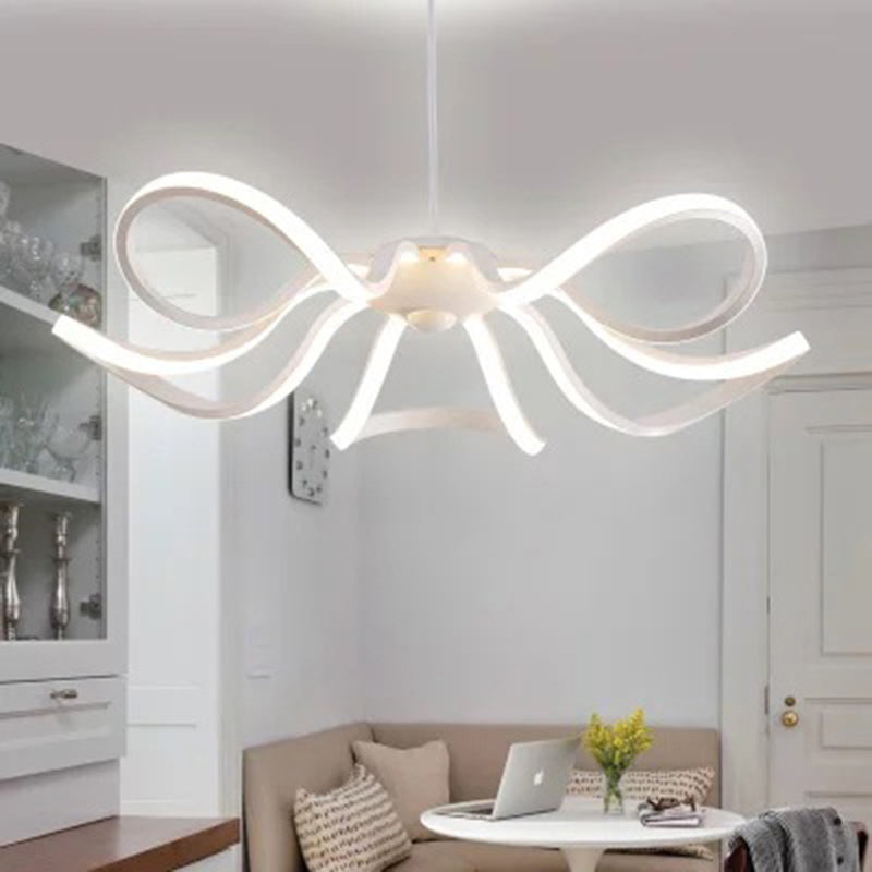 Minimalist Acrylic Led Pendant Light In White - Ideal For Restaurants / A