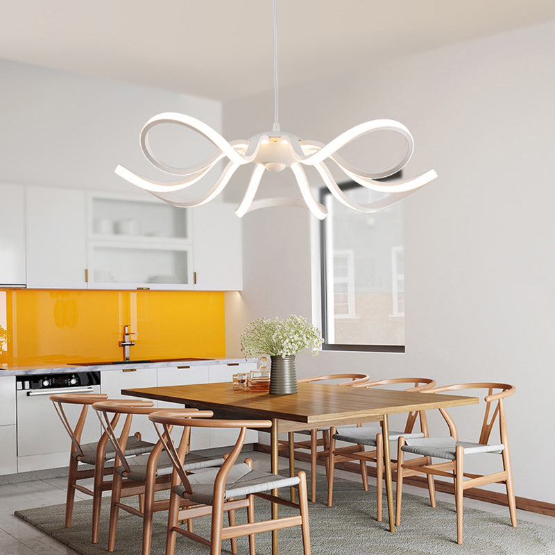 Minimalist Acrylic Led Pendant Light In White - Ideal For Restaurants