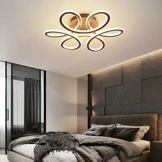 Led Flower Shaped Acrylic Semi Flush Ceiling Light For Bedroom