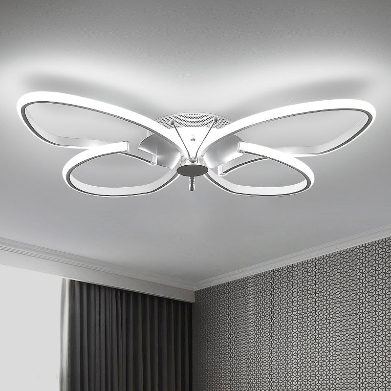 Modern Aluminum Butterfly LED Flush Mount Ceiling Light for Bedrooms