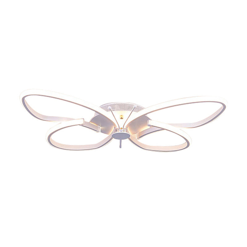 Modern Aluminum Butterfly LED Flush Mount Ceiling Light for Bedrooms