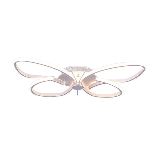 Modern Aluminum Butterfly LED Flush Mount Ceiling Light for Bedrooms