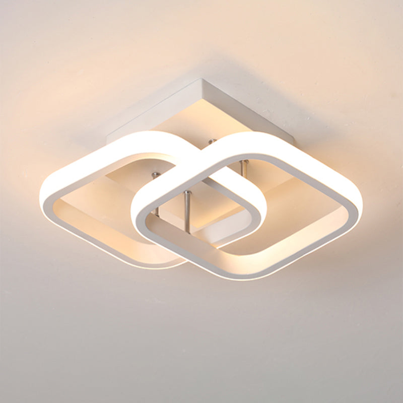 Modern Geometric Ceiling Light: Aluminum LED Semi Flush Mount for Corridor