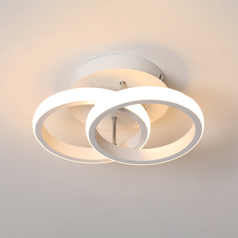 Modern Geometric Ceiling Light: Aluminum LED Semi Flush Mount for Corridor